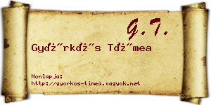 Györkös Tímea névjegykártya