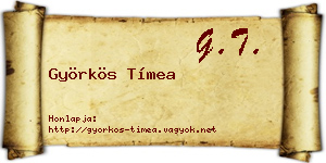 Györkös Tímea névjegykártya